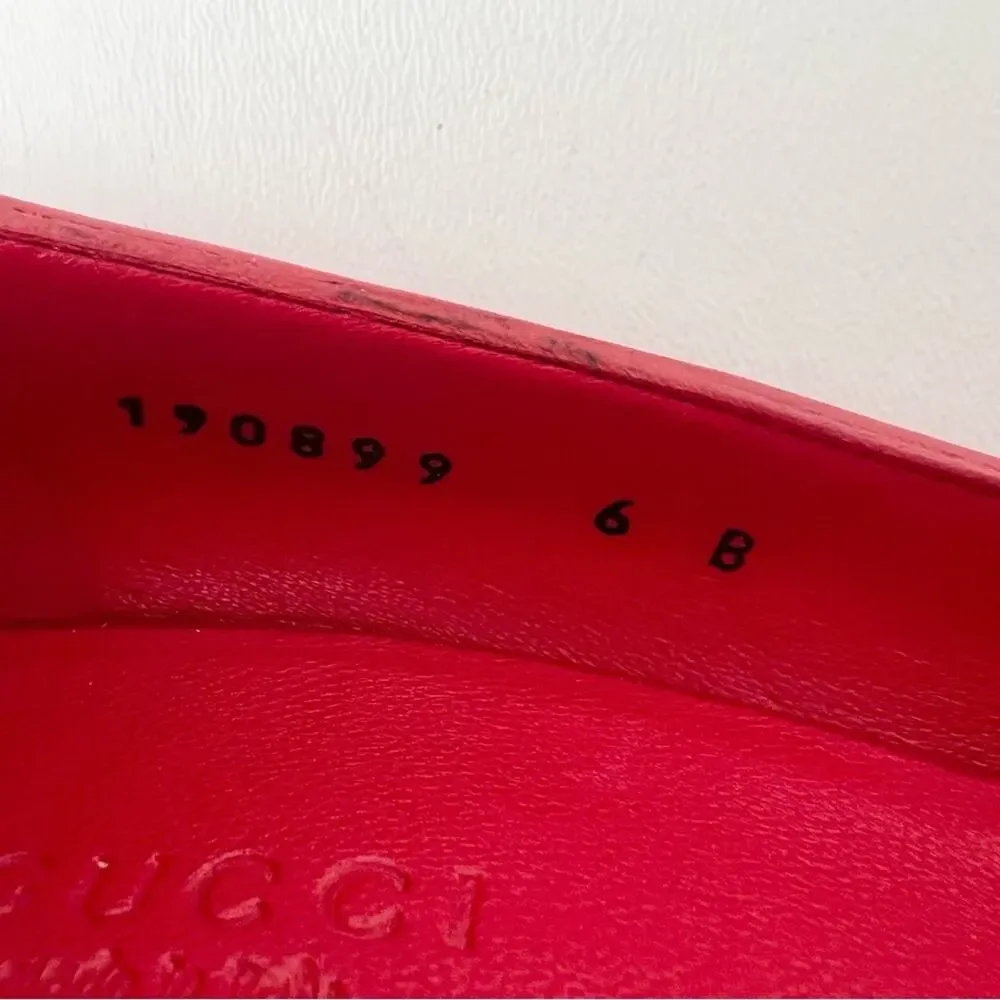 GUCCI | Red Patent Leather GG Logo Peep Toe Wedge Pumps Heels US 6